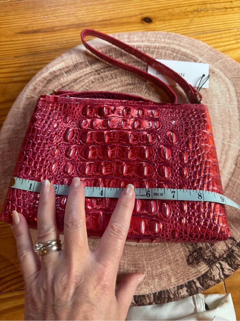 NWT Brahmin Red Dragon Lorelai - Croc-Embossed Mini Top-Handle Bag